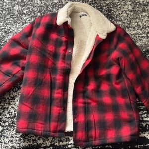 Fashion Nova Red and Black Puffer Jacket